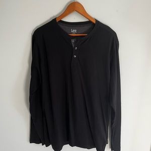 Men’s Black Henley Shirt - size Large